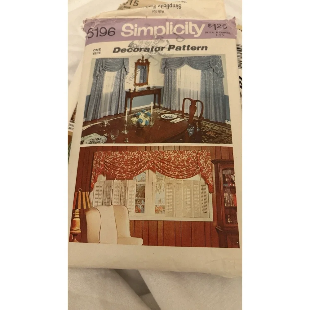 LOT of 5 Vintage Simplicity Sewing Patterns 80s & 90's Home Decorating & Crafts